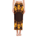 Yellow Spot Kaleidoscope Print Side Slit Maxi Skirt