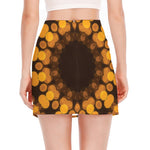 Yellow Spot Kaleidoscope Print Side Slit Mini Skirt