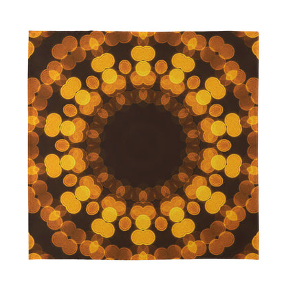 Yellow Spot Kaleidoscope Print Silk Bandana