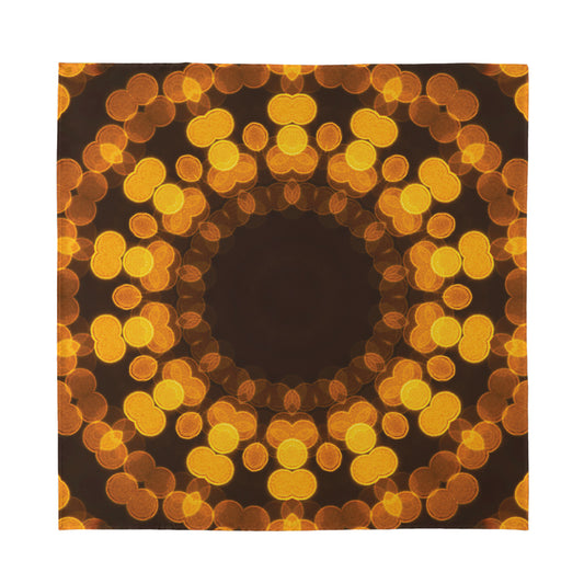 Yellow Spot Kaleidoscope Print Silk Bandana