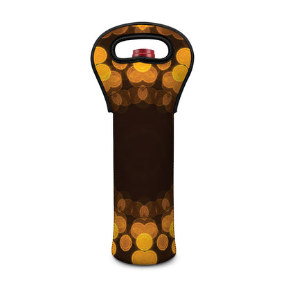 Yellow Spot Kaleidoscope Print Single Neoprene Wine Tote