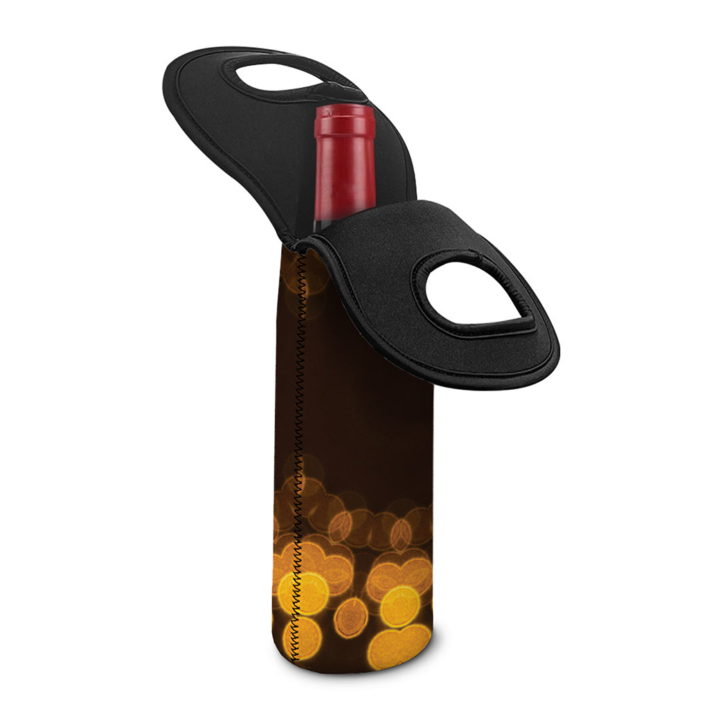 Yellow Spot Kaleidoscope Print Single Neoprene Wine Tote