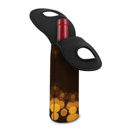 Yellow Spot Kaleidoscope Print Single Neoprene Wine Tote