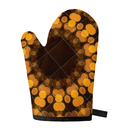 Yellow Spot Kaleidoscope Print Single Oven Mitt