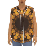Yellow Spot Kaleidoscope Print Sleeveless Baseball Jersey