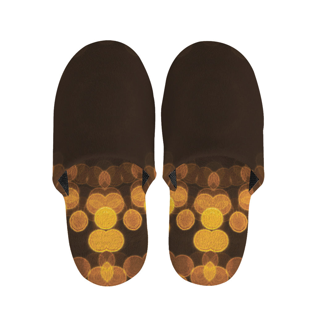 Yellow Spot Kaleidoscope Print Slippers