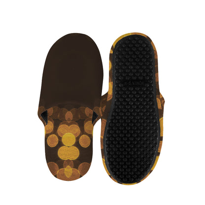 Yellow Spot Kaleidoscope Print Slippers