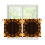Yellow Spot Kaleidoscope Print Tier Curtains