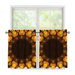 Yellow Spot Kaleidoscope Print Tier Curtains