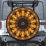 Yellow Spot Kaleidoscope Print Tire Cover With Camera Hole