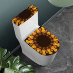 Yellow Spot Kaleidoscope Print Toilet Lid And Tank Cover Set
