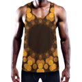 Yellow Spot Kaleidoscope Print Men's Workout Tank Top