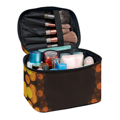 Yellow Spot Kaleidoscope Print Travel Makeup Bag