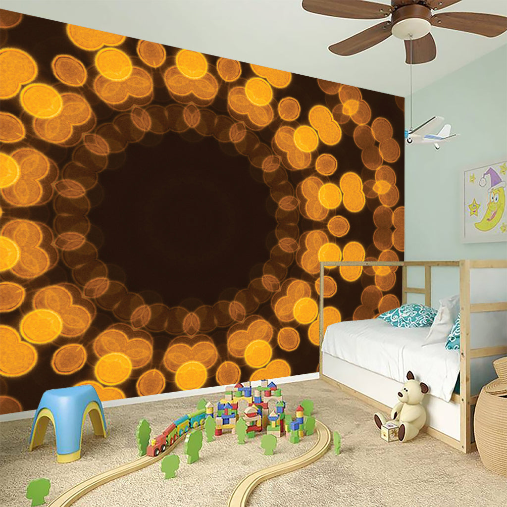 Yellow Spot Kaleidoscope Print Wall Sticker
