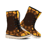 Yellow Spot Kaleidoscope Print Winter Boots