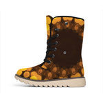 Yellow Spot Kaleidoscope Print Winter Boots