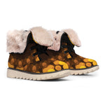 Yellow Spot Kaleidoscope Print Winter Boots
