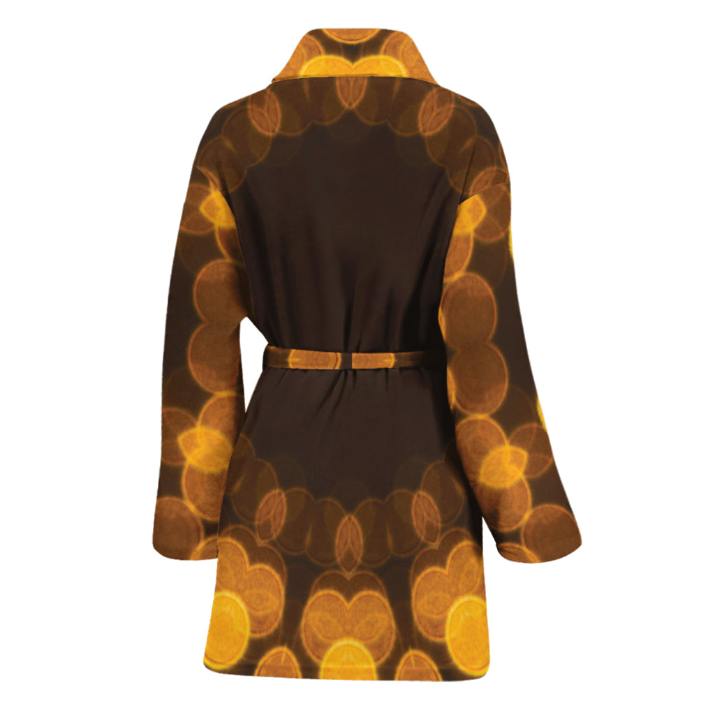 Yellow Spot Kaleidoscope Print Women's Bathrobe