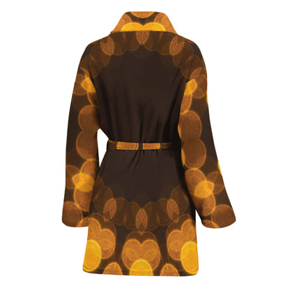 Yellow Spot Kaleidoscope Print Women's Bathrobe