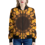 Yellow Spot Kaleidoscope Print Women's Bomber Jacket