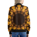 Yellow Spot Kaleidoscope Print Women's Bomber Jacket