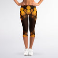 Yellow Spot Kaleidoscope Print Women's Capri Leggings