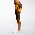 Yellow Spot Kaleidoscope Print Women's Capri Leggings