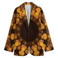Yellow Spot Kaleidoscope Print Women's Cotton Blazer