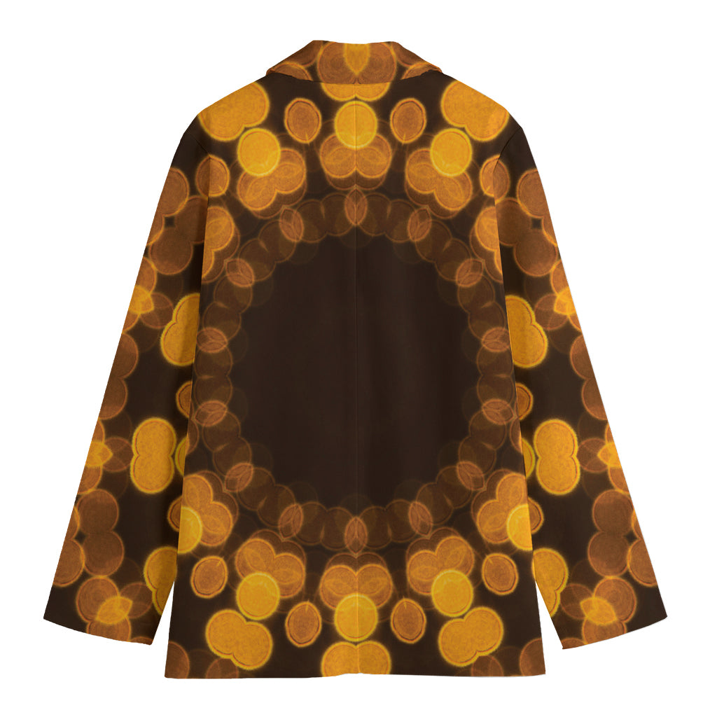 Yellow Spot Kaleidoscope Print Women's Cotton Blazer
