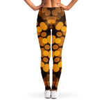 Yellow Spot Kaleidoscope Print Women's Leggings