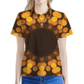 Yellow Spot Kaleidoscope Print Women's Polo Shirt