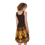 Yellow Spot Kaleidoscope Print Women's Sleeveless Dress