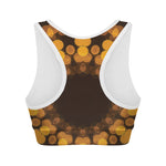 Yellow Spot Kaleidoscope Print Women's Sports Bra