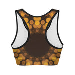 Yellow Spot Kaleidoscope Print Women's Sports Bra