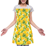 Yellow Spring Tulip Pattern Print Adjustable Apron