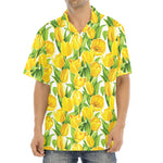 Yellow Spring Tulip Pattern Print Aloha Shirt