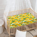 Yellow Spring Tulip Pattern Print Baby Crib Sheet