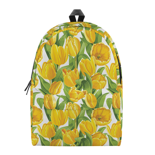 Yellow Spring Tulip Pattern Print Backpack