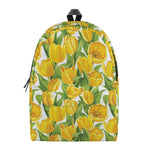 Yellow Spring Tulip Pattern Print Backpack