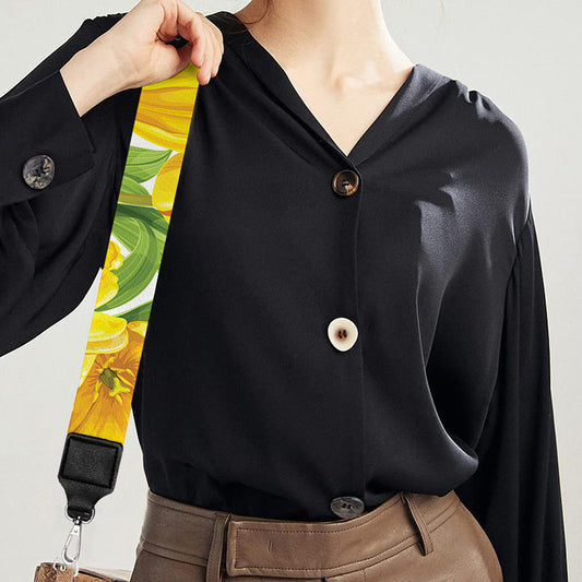 Yellow Spring Tulip Pattern Print Bag Strap