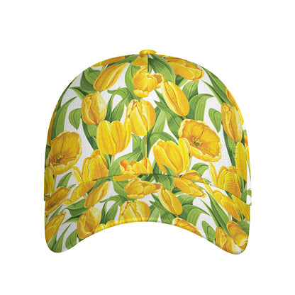 Yellow Spring Tulip Pattern Print Baseball Cap