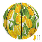 Yellow Spring Tulip Pattern Print Basketball