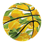 Yellow Spring Tulip Pattern Print Basketball
