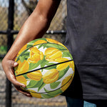 Yellow Spring Tulip Pattern Print Basketball