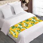 Yellow Spring Tulip Pattern Print Bed Runner