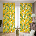 Yellow Spring Tulip Pattern Print Dimout Pencil Pleat Curtains