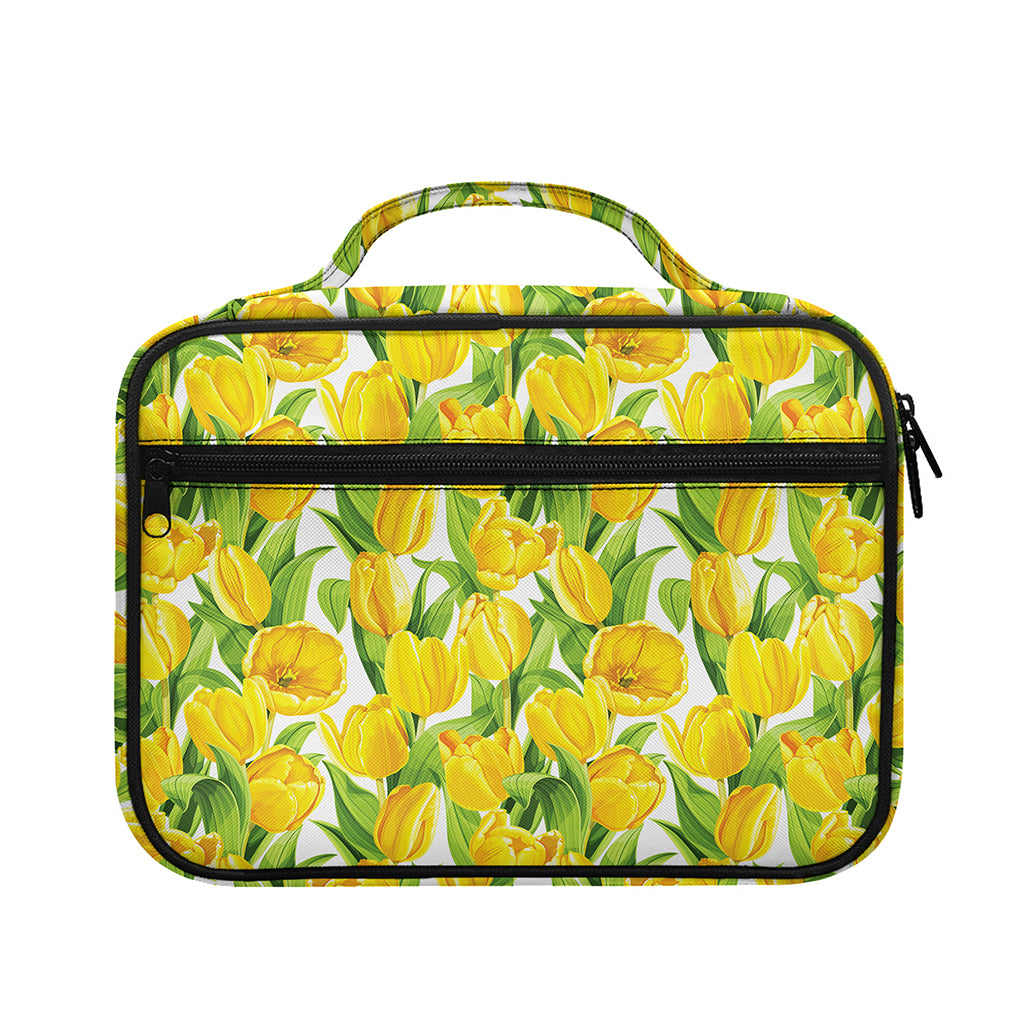 Yellow Spring Tulip Pattern Print Briefcase Bible Bag