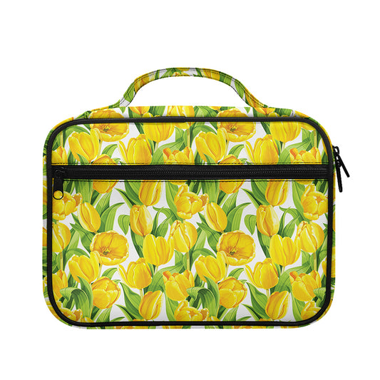Yellow Spring Tulip Pattern Print Briefcase Bible Bag