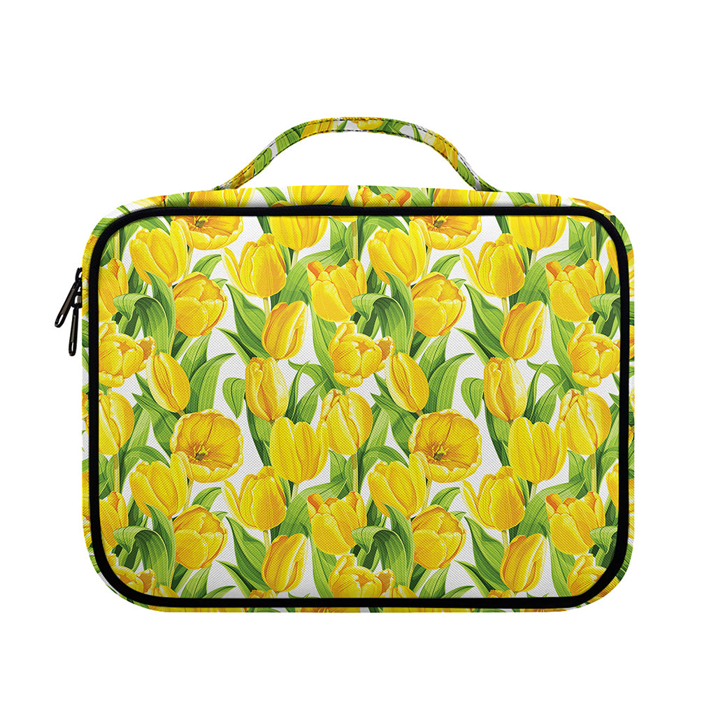 Yellow Spring Tulip Pattern Print Briefcase Bible Bag