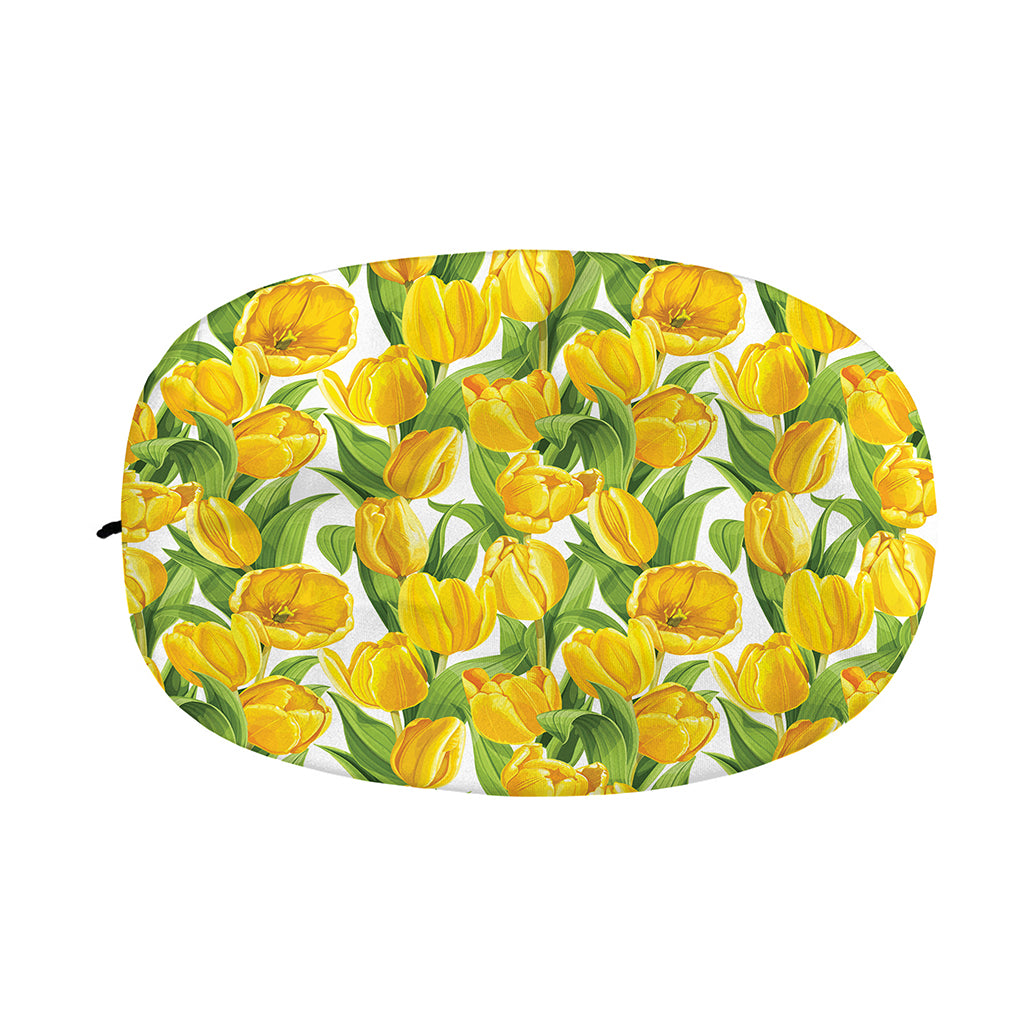 Yellow Spring Tulip Pattern Print Car Side Mirror Covers